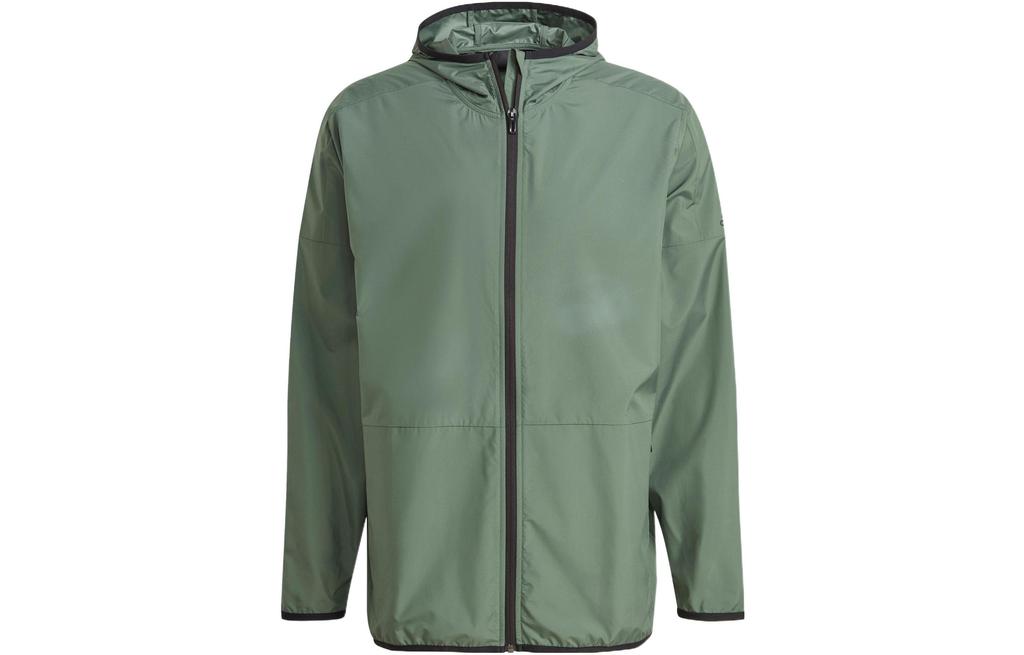 adidas Neo Jackets Men's Green Hooded Moderate Wind Shell GQ0579