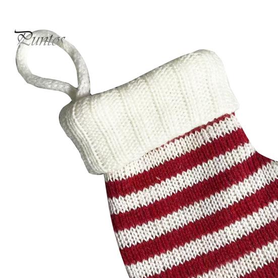 Festive Party Favor Pouches Mini Knitted Christmas Stocking Ornaments, Knit Xmas Tree Hanging Decor, Small Gift Card Holders Pendants for Tree,