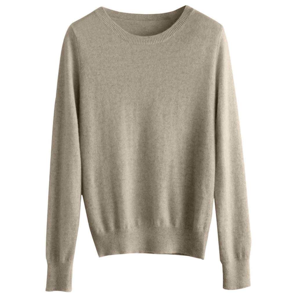 Pullover Sweaters For Women Round-neck Classic Long Sleeve Breathable Loose Soft Cozy Knitted Sweater Tops