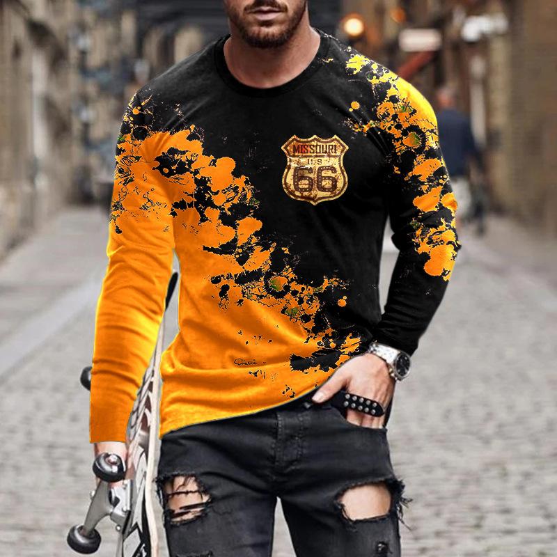 women o neck long sleeve 3d print t shirt