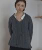 Poeteuseoul Cable Collar Knit_Charcoal