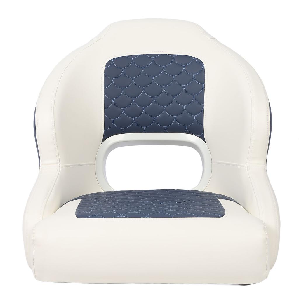 Yacht Captain Seat PVC Leather Water Resistant Scratch Proof Memory Foam with Backrest Two Tone Boat Seat for Pontoon