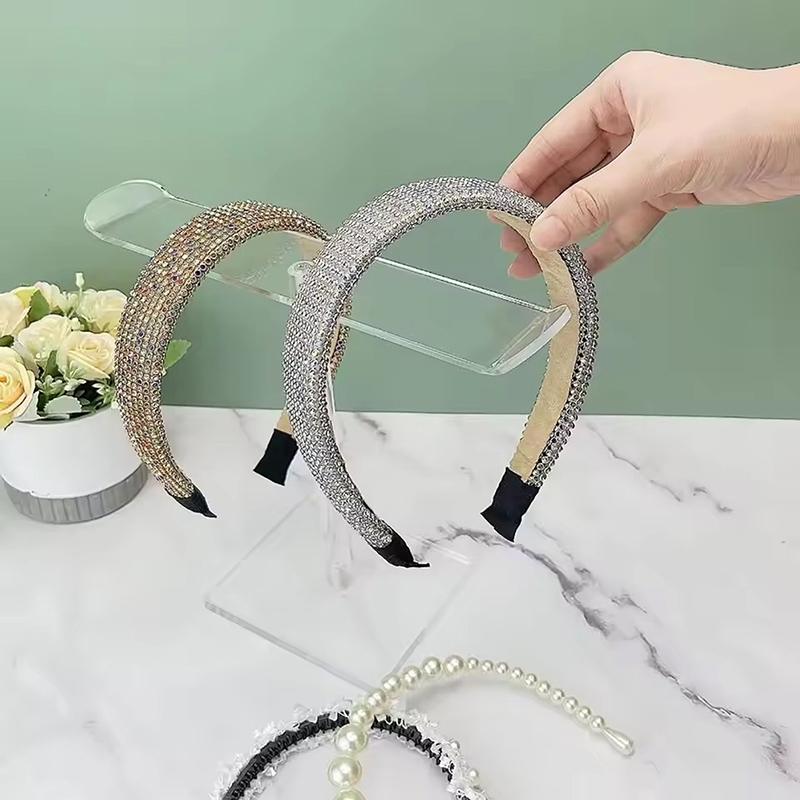 Clear Headband Holder Rack Acrylic Detachable Necklace Bracelet Display Stand Hair Accessory Bar Durable For Hairband Organizer