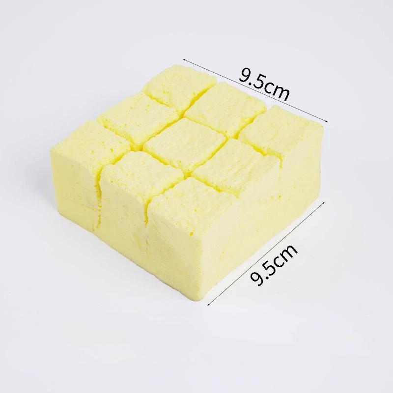 Colorful Slow Rebound PU Squeeze Toy Simulated Tofu Bread Anti Stress Toy for Adult Daily Relaxation