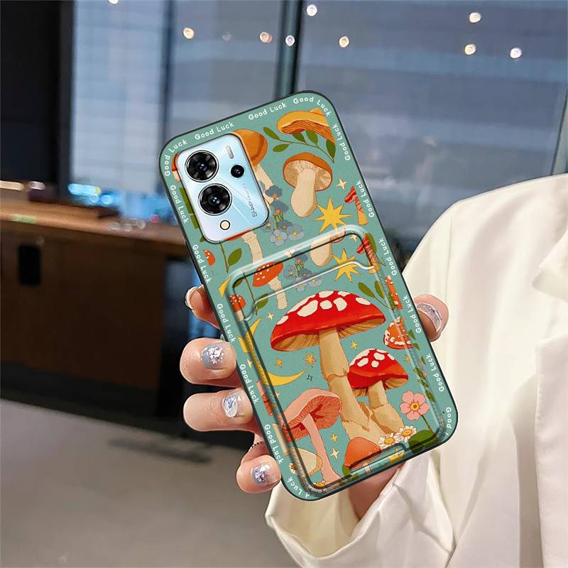 Cover Cute Phone Case For ZTE Blade V40 Pro Shockproof Anti-knock Silicone Card Slot Protective Soft Case Graffiti TPU