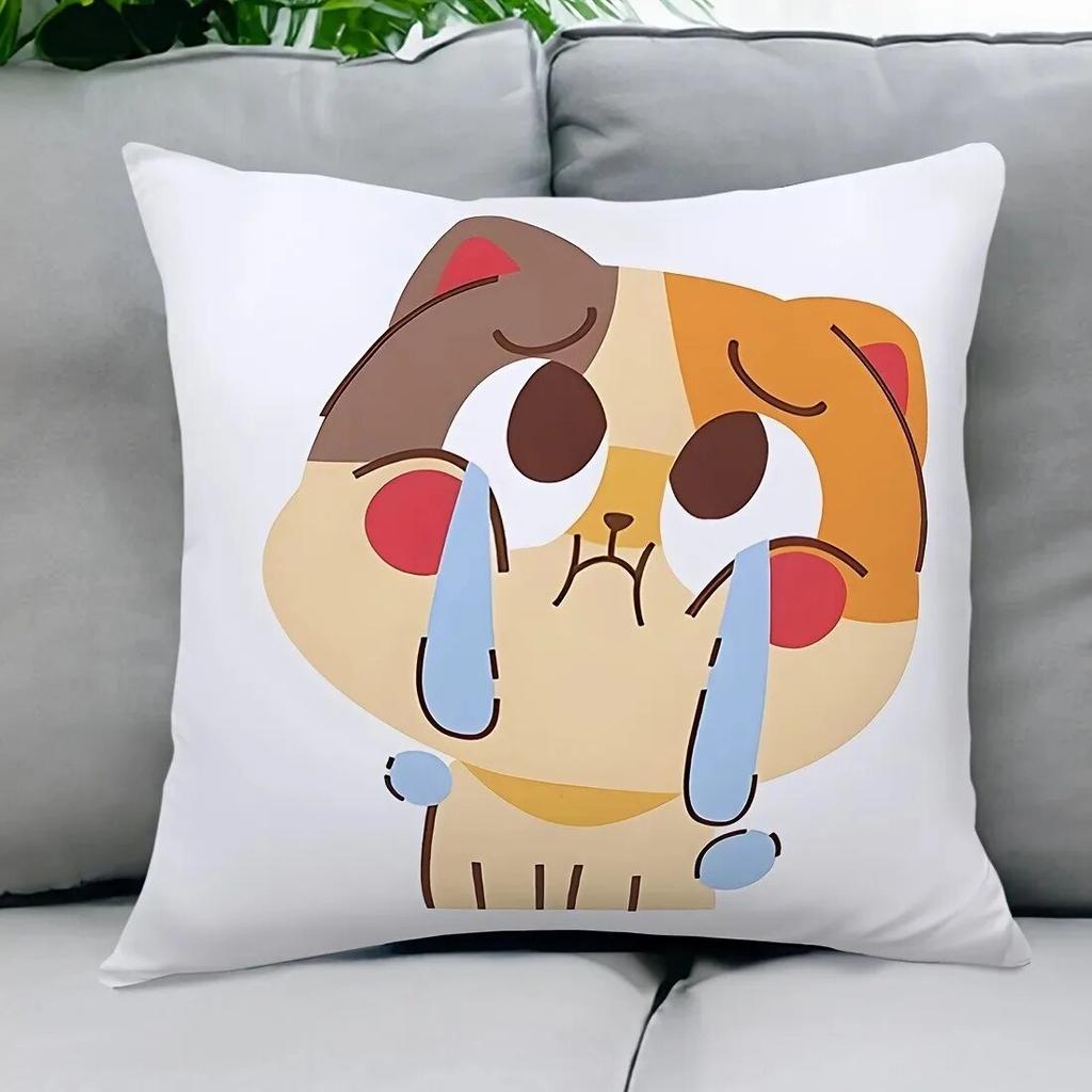 Cartoon Hund weicher Kissenbezug geeignet für Heim Schlafzimmer Dekoration Wohnzimmer Sofa Bürostuhl 45x45cm