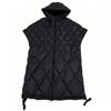 Autumn and Winter European Version Loose Large Size Hooded Rhombus Long White Duck Down Vest Warm Vest Jacket Tide
