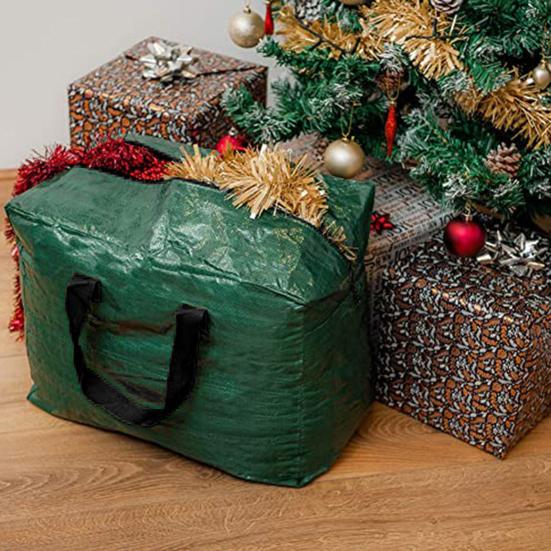 Christmas Tree Storage Bag Generous Capacity Waterproof Dustproof Reinforced Tear-Resistant PE Woven Tree Storage Organizer