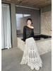 2025 Bohemian Crochet High Waist Big Hem Lace Skirt