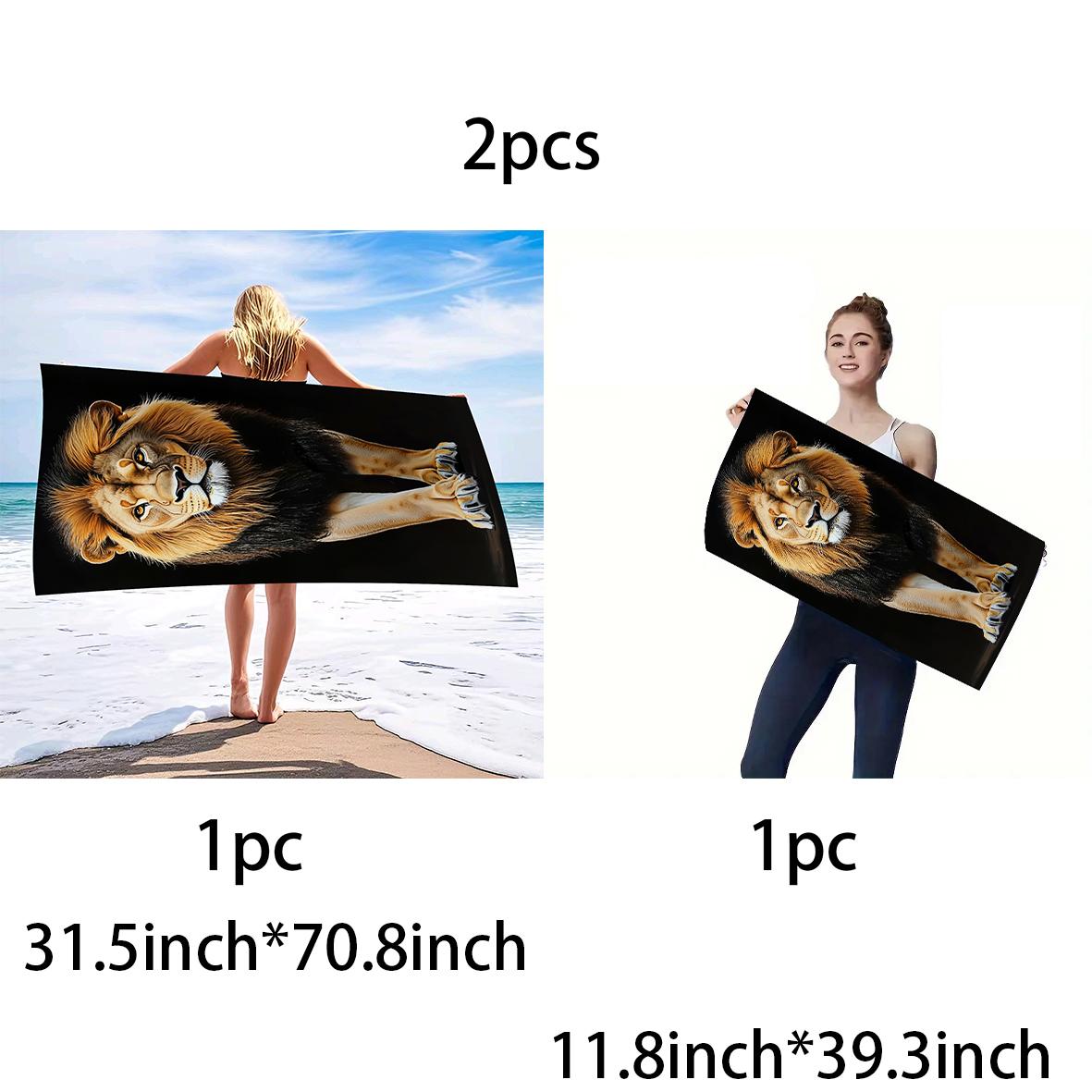 Beach towel, microfiber towel, quick dry towels, quick dry towel, sports towel, beach towels, personalized towel, large size, su 30x100cm львиный