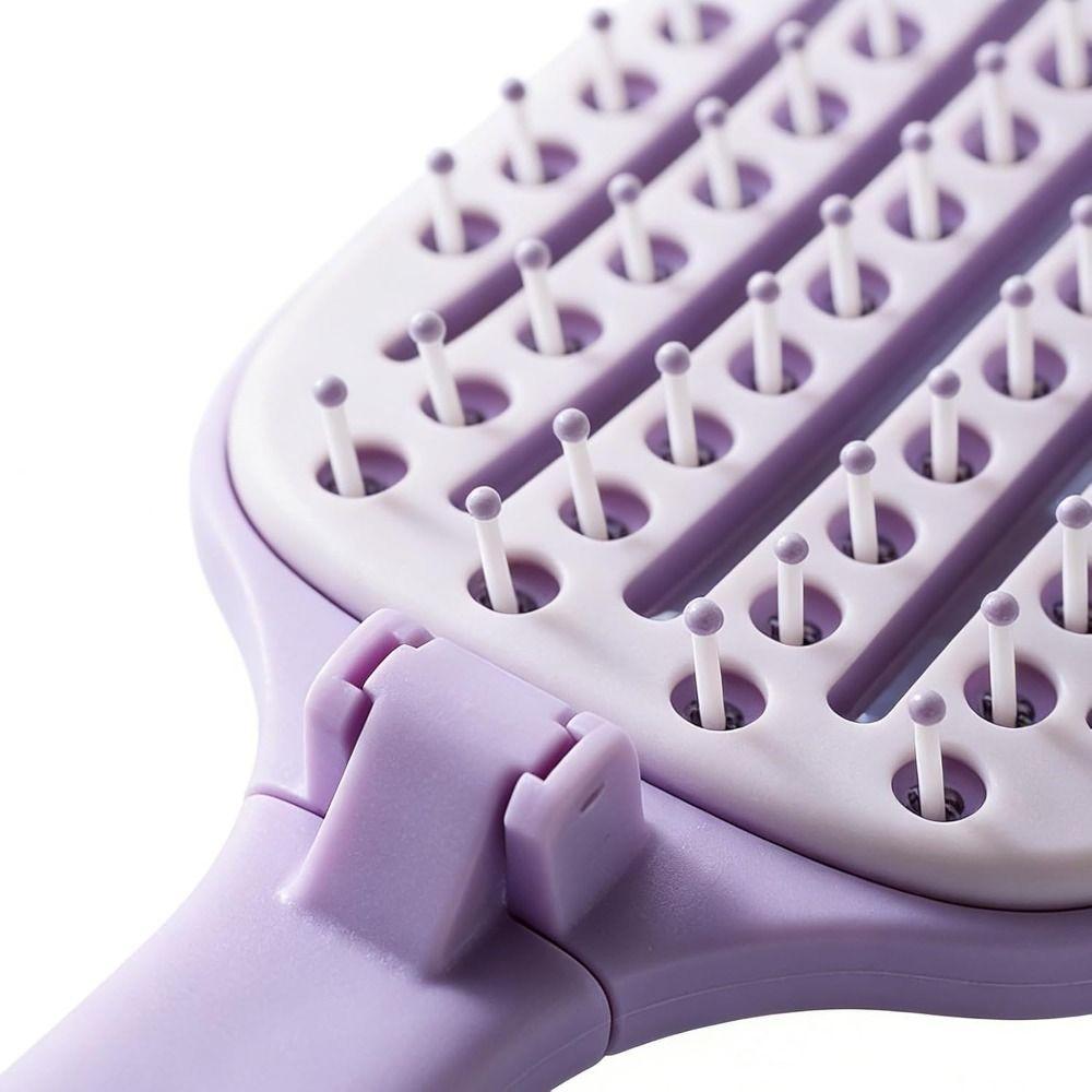 Purple Color Anti-Static Massage Comb Foldable Hair Brush New Self-cleaning Hair Brush