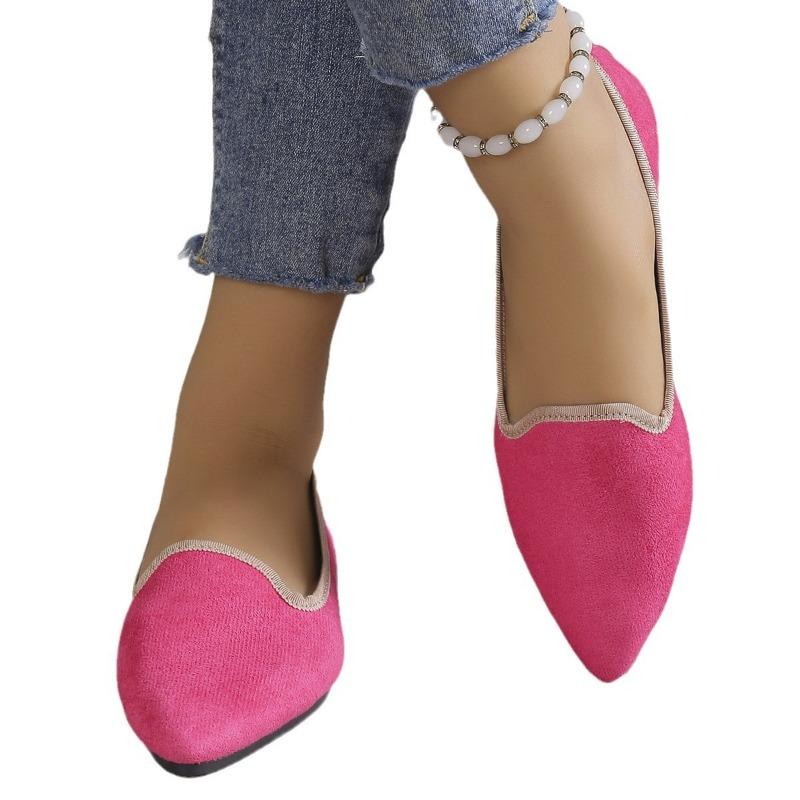 Dámské jarní a podzimní nové boty na ploché podrážce velké velikosti líné nazouvací s mělkým výstřihem špičaté Doudou boty