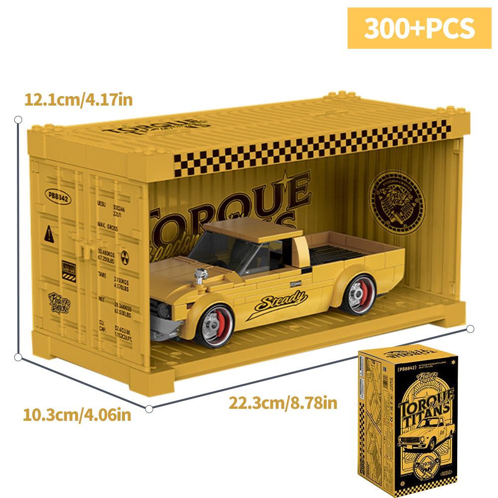 Non-Toxic City Technical Vintage Pickup Truck Car Series Building Blocks Moc Container Trucks Model Bricks Diy Toys For Kids Birthday Gift