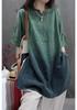 2026 Summer Retro Tie-Dye Oversized Linen Shirt - Loose Fit Mid-Sleeve Top