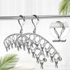 8/10/20 Clips Stainless Steel Laundry Drying Rack Clothes Hanger Windproof for Underwear Socks Bras Hats