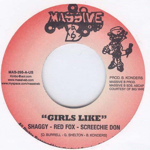 7inch Record SHAGGY - RED FOX - SCREECHY DAN / Z - Girls Like / Good Over Evil MAS295 Massive B US Reggae, Ska & Dub Used