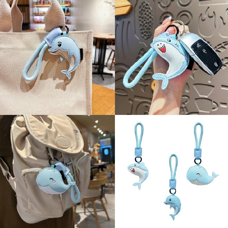 Charming Leather Dolphin Keychain with Whimsical Design Elegant Key Chain Charm for Everyday Use and Special Occasions