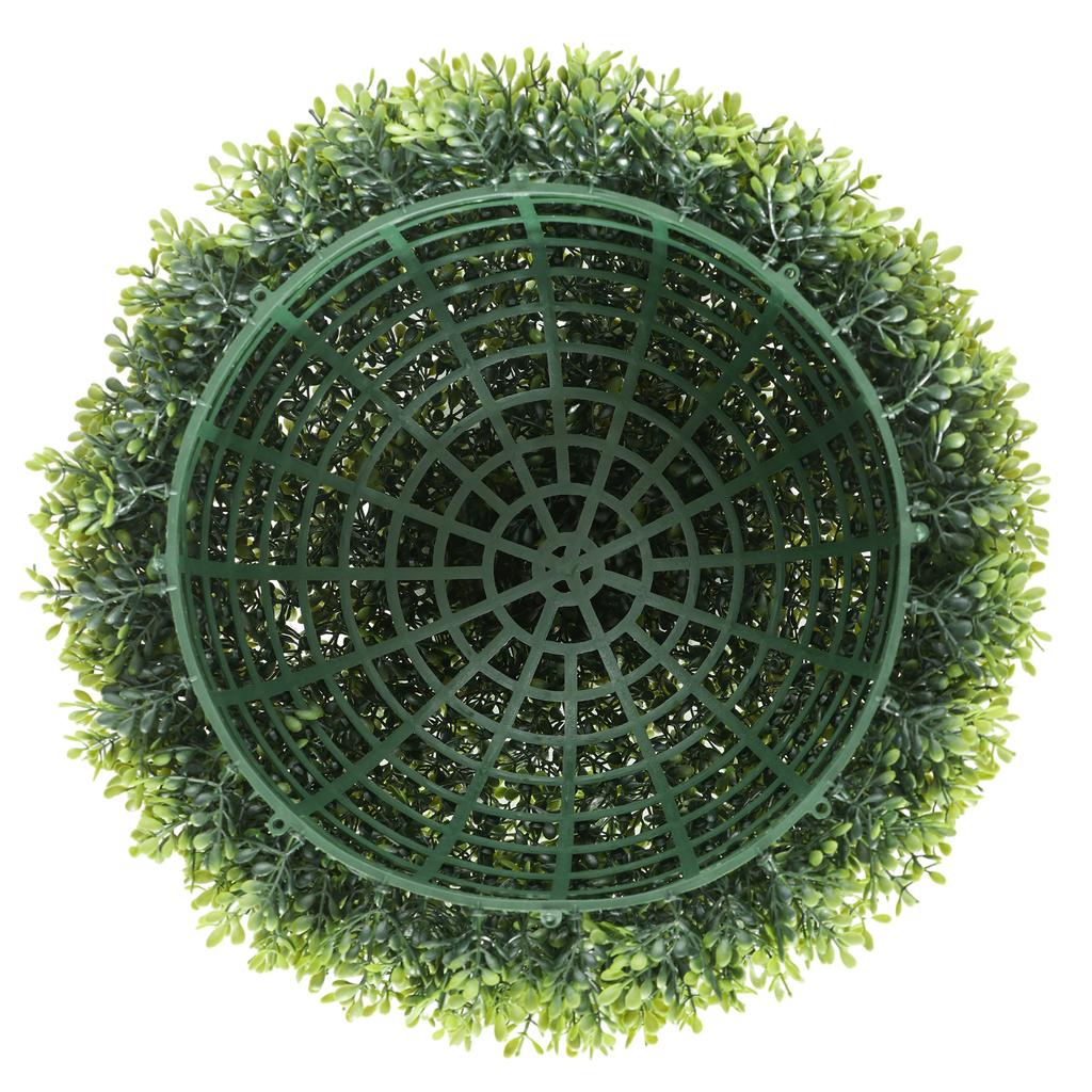 Artificial Boxwood Balls, Set of 2, 40 Cm, Indoor Outdoor, Dark Green