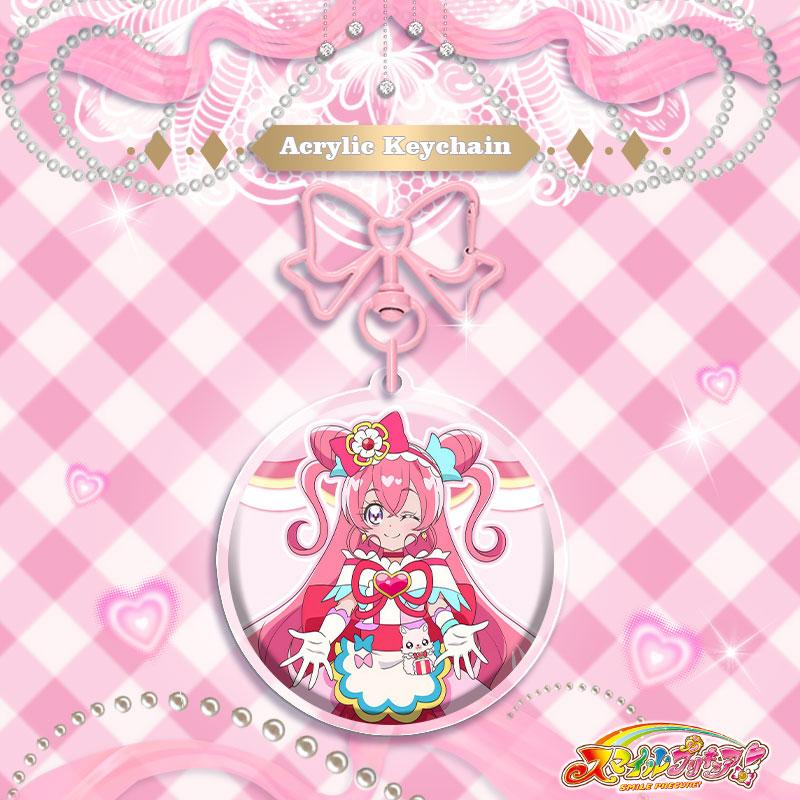 

6CM Acrylic Keychain Anime Pretty Cure Layer Decorative Accessories Pendant You Idol Precure Butterfly Knot Buckle for and Carry Mini Lightweight 6CM