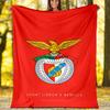 S.L. Coperta stampata a tema Benfica - Perfetta per divano, letto, viaggi e uso all'aperto | Lavabile in lavatrice, accogliente e resistente.