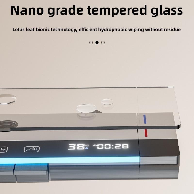 Sistema Doccia Intelligente a Controllo della Temperatura 4 in 1 Set Doccia per Bagno Domestico Set Doccia Tasti di Pianoforte in Acciaio Inossidabile