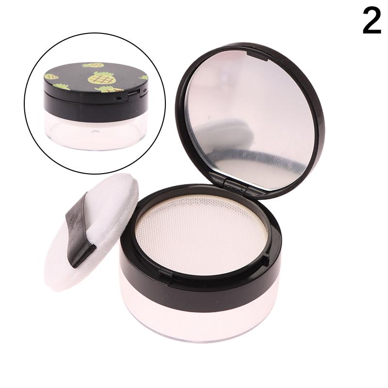Plastic Empty Loose Powder Jar With Makeup Puff Box Sifter Container Cosmetic Pot Portable Loose Powder Box Refillable Pot