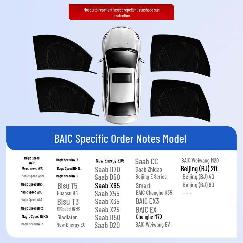 Car Window Sunshade & Anti-Mosquito Mesh Curtain for Privacy and Insect Protection