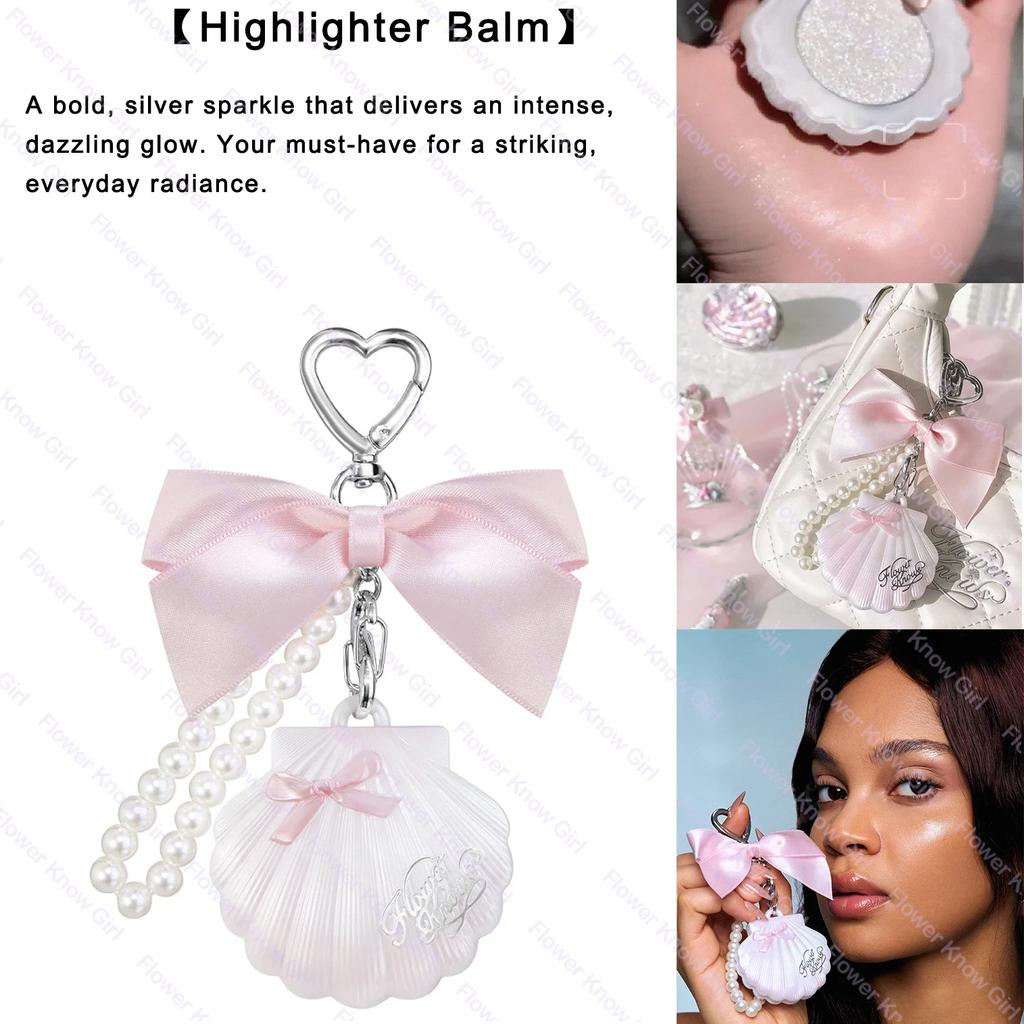 FlowerKnows Bunny Garden Tragbarer Lippenbalsam Gesichts Puder mit Rouge Highlighter Anhänger - Langanhaltende Make-up Dekoration