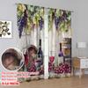 2Pcs,2D Plane Printing Popular Curtains Wine Harvest Still Polyester Woven (Without Rod) Holiday Perfect For Bedroom, Living