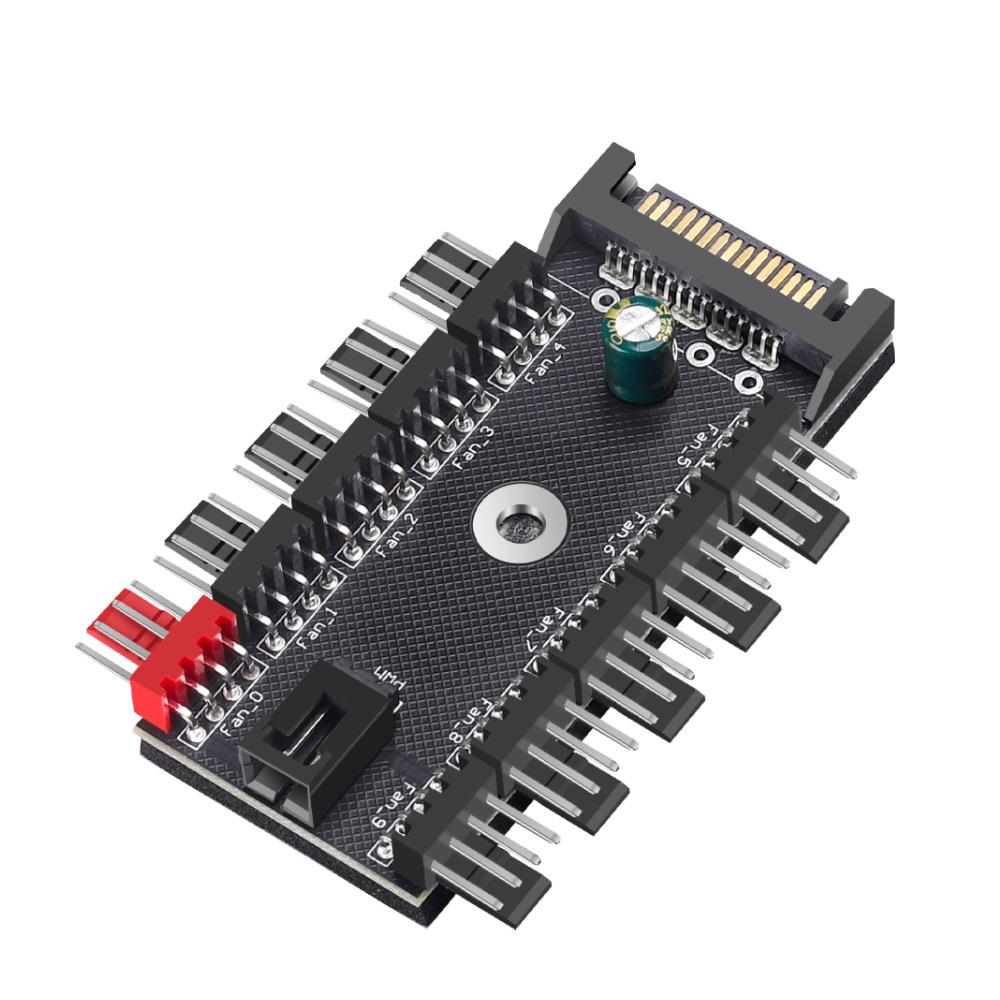 PC Case Motherboard Fan Power Extension Cable 1 To 10 Way Splitter Hub CPU Cooling HUB Cooler Cooling Adapter for PC Computer