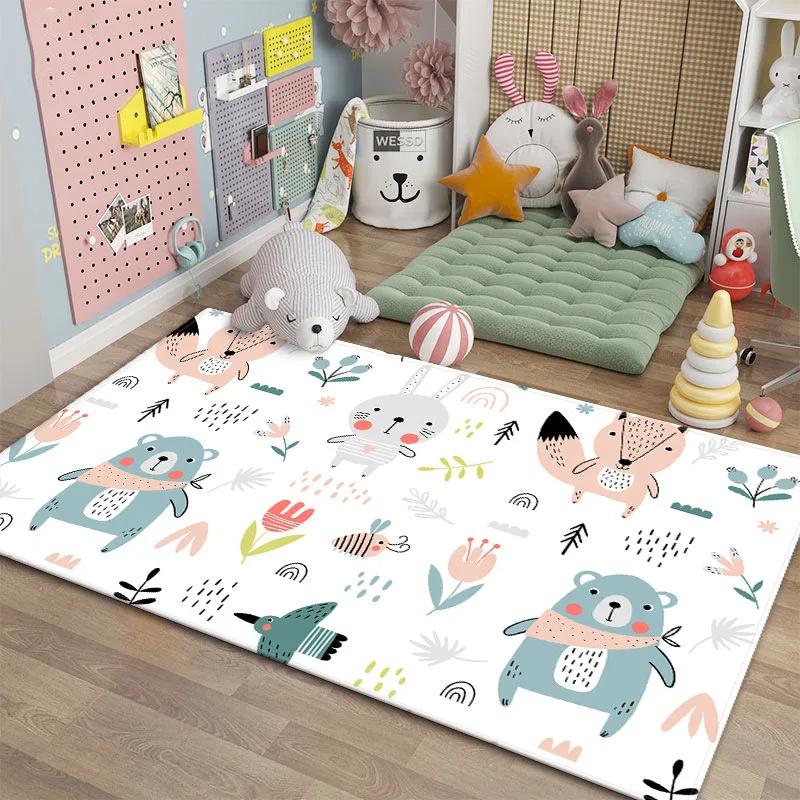 Cartoon Rugs for Bedroom Kids Cute Animal Carpet Modern Style Baby Mat Soft Children's Room Rug Non-slip Nordic Style Decoration