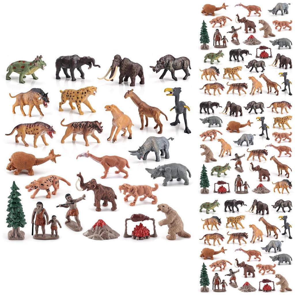 Prähistorische Tierfiguren PVC Statisches Modellset Mit Authentischem Design Für Bildungs- Und Hobbygebrauch