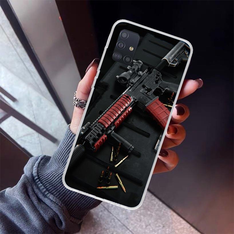 Custodia per Telefono AK47 Pistola Munizioni Per Samsung Galaxy A52 A51 A50S A32 A22 A12 A02S A72 A71 A31 A70 A30S Note 20 Ultra 10 Plus