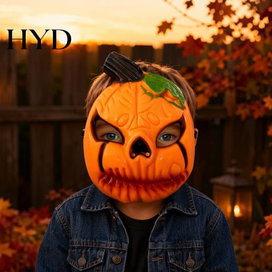 Comfortable Horror Cosplay Mask Halloween Pumpkin Face Mask, Scary Lantern Party Creepy Ghost Breathable Costume Props for Secret Room Games Realistic
