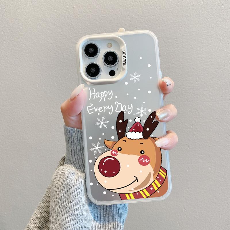Husă pentru telefon cu laser pentru astronauți de Crăciun pentru iPhone 15 14 Pro Max 13 12 11 Samsung S23 S22 Ultra A54 A53 Copertă din spate cu model de căprior Moș Crăciun antișoc