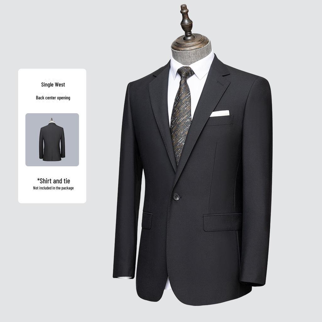 High-End Grå Ull Herre Businessdressjakke