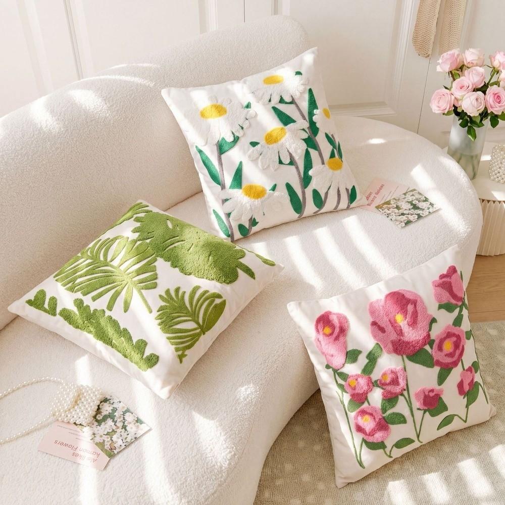 Cute Cushion Cover Daisies Sunflowers Throw Pillow Covers New Square Pillow Covers Bed Decor