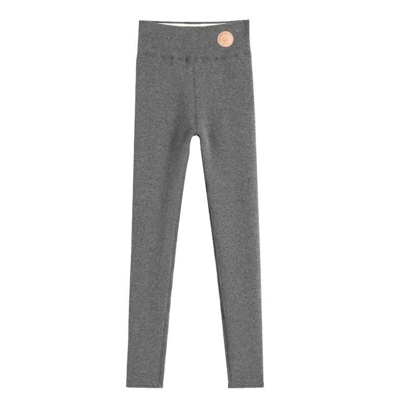 Lamb Wool Nine-point Leggings Can Be Worn Outside, High Waist, High Elastic and Tight, Thin Autumn and Winter Women's Thermal Pants