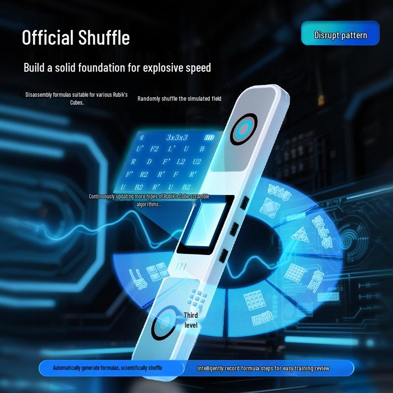 Magic Realm Bluetooth Rechargeable Cube Timer v2 - Touch-Activated Scramble Practice Toy