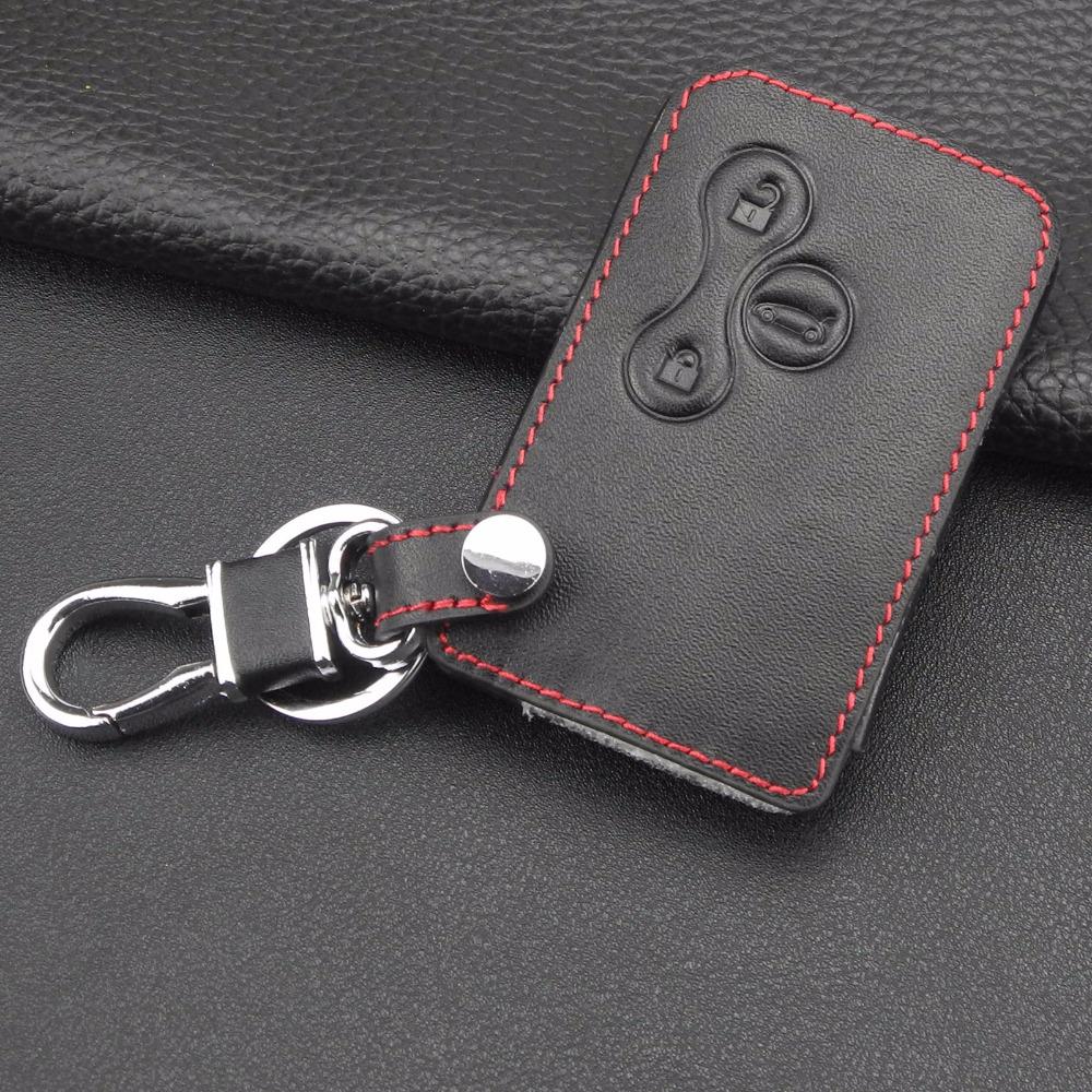 Jingyuqin 3 Buttons Leather Car Key Protection Case Cover For Renault Megane R.S. Scenic 3 Buttons Card Key Case Shell Cover
