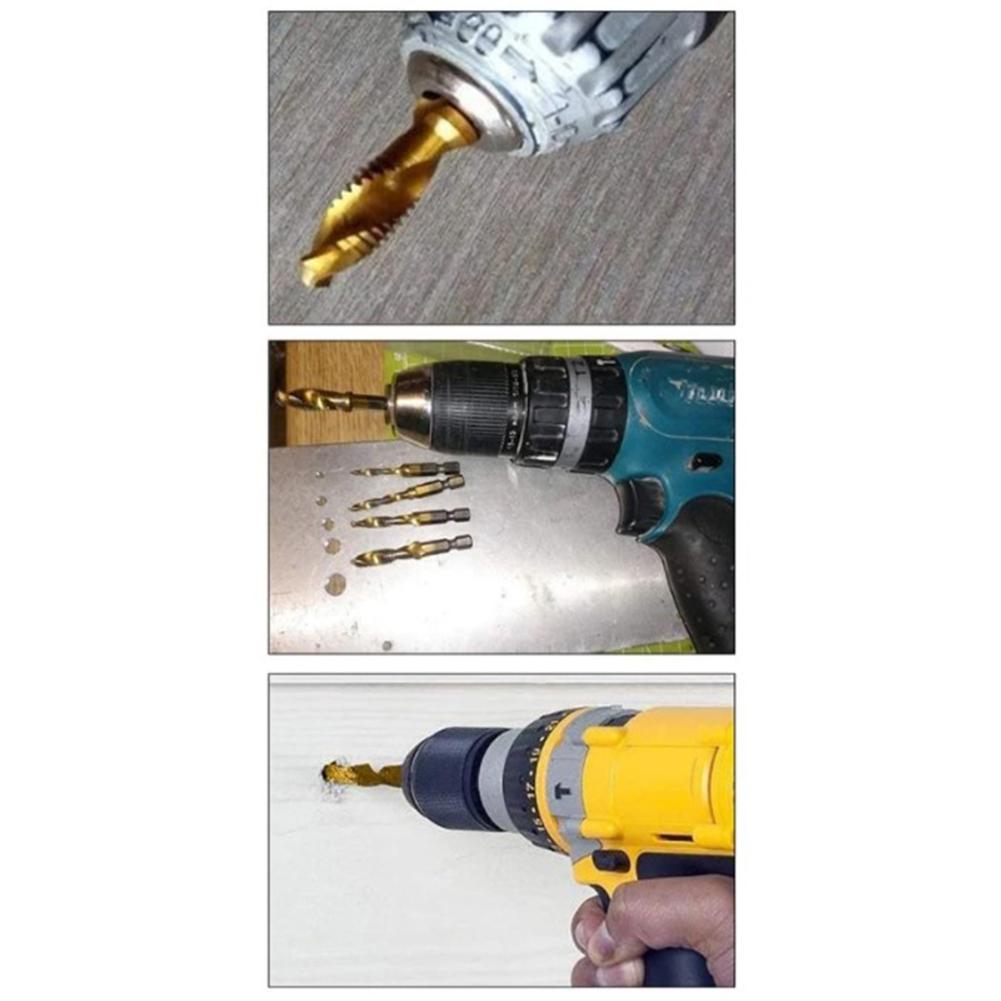 Convenient Hex Shank Threaded Tap Drill Bit for Various Materials