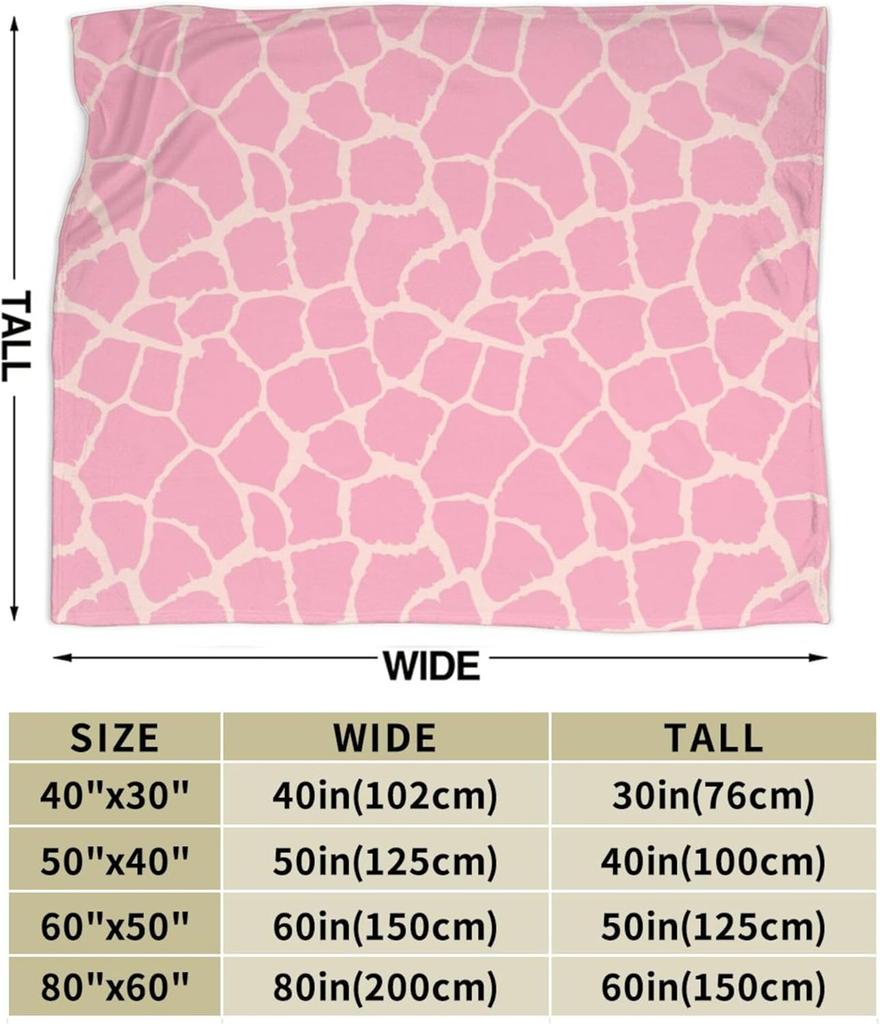 Pink Giraffe Throw Blankets,Cozy Flannel Fleece Blanket on for Home Bedroom Living Room Office Dorm, Soft Comfort Lightweight Th
