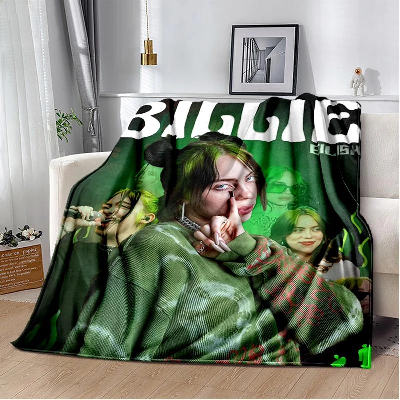 3D Hit Me Hard and Soft Billie Eilish Zpěvačka Měkká flanelová deka na postel, ložnici, pohovku, piknik, přehoz na přikrytí, dárek pro děti
