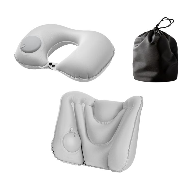 Inflatable U-Shaped Travel Pillow & Lumbar Support Cushion
