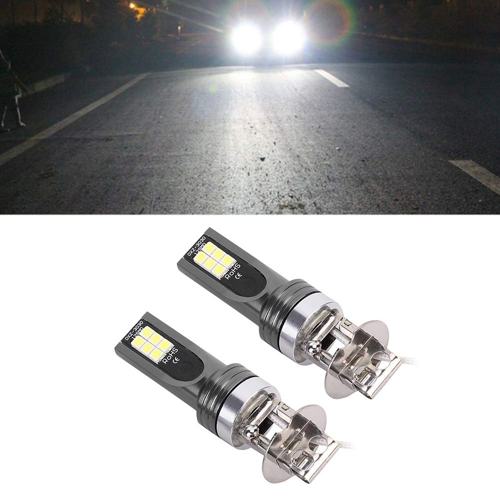 פנס ראש LED, פנס ראש לרכב חוסך אנרגיה, DC12V-24V 12LED 2525 H3 פנס ראש, נורת פנס ראש H3 DC12V-24V לבן 6500K-7500K