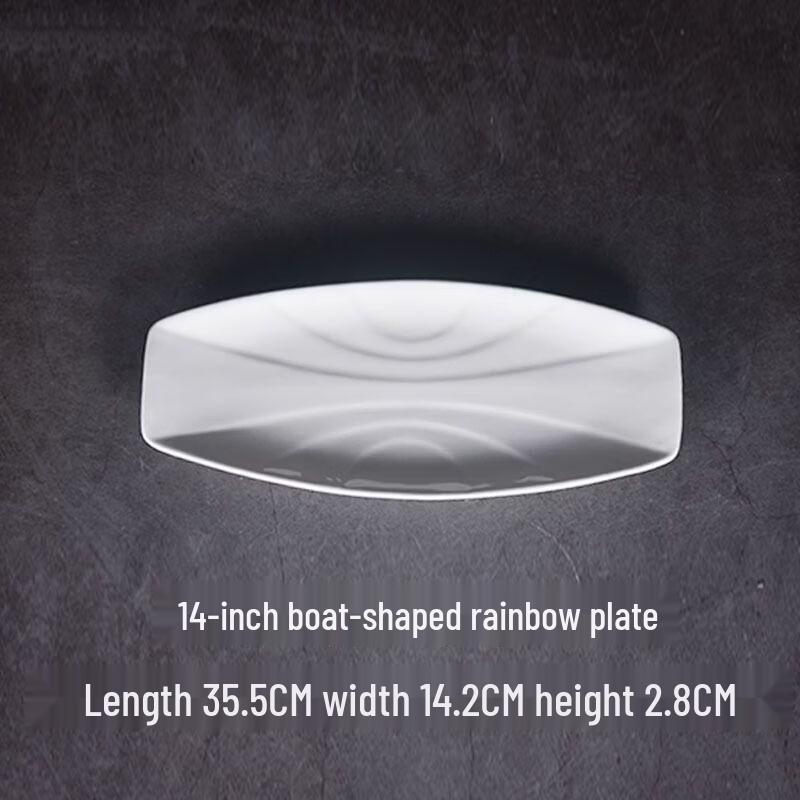 

ZISIZ Ceramic Boat-Shaped Rainbow Fish Platter