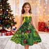 Dětská móda Ležérní Vánoční potisk Odhalená ramena Punk Vintage šaty