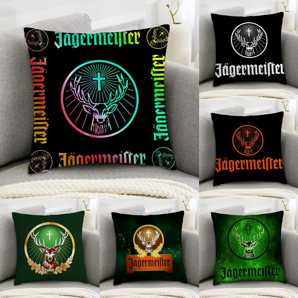 Classic Brand JJagermeister Cushion Cover Plush Fabric Soft DoubleSided Printed Sofa Warm Winter Home Child Gift Pillow Case