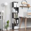 Modernes, platzsparendes Bücherregal mit 5 Regalböden aus Holz, 33x28x161cm, Grau und Weiß