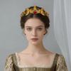 Elegant Vintage Alloy Crown Tiaras Forehead Ornaments Rhinestone Leaves Crystal Tiara Hair Jewelry Bridal Headband Birthday Gift